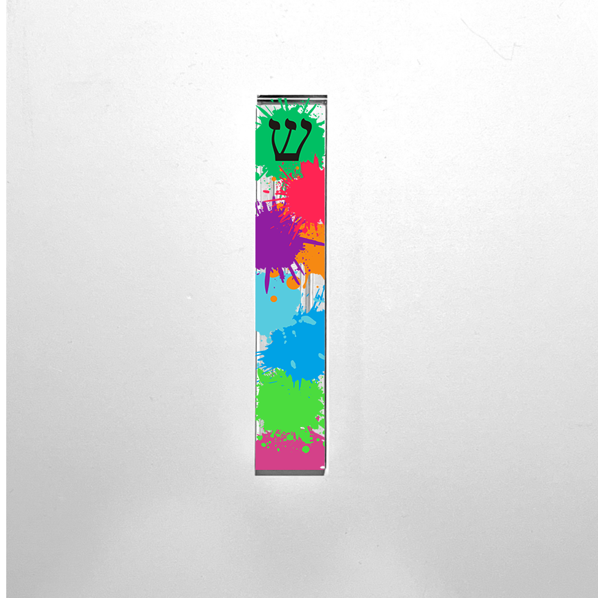 Paint Splatters Mezuzah - With or without name