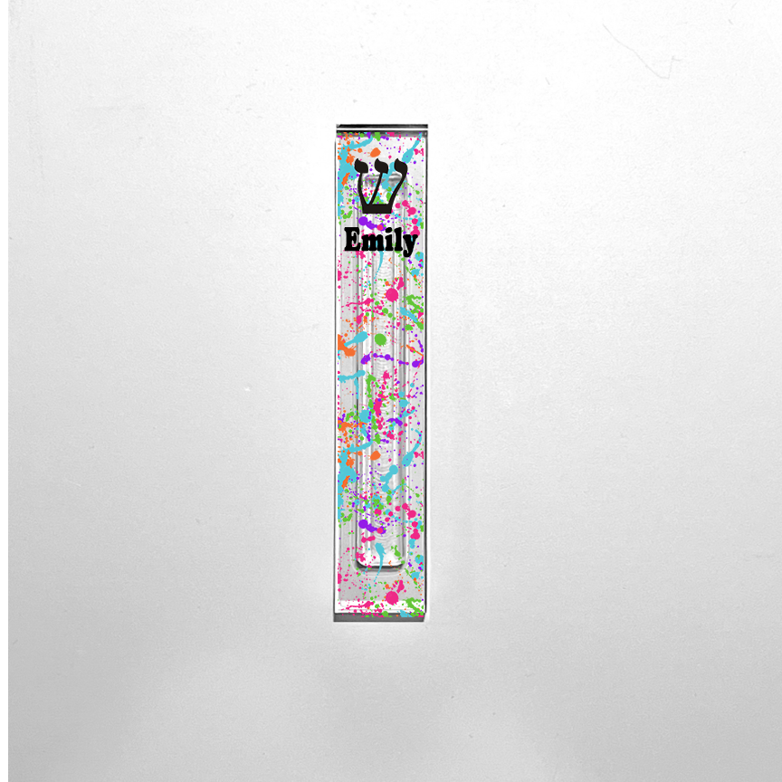 Splatter Paint Mezuzah - With or without name