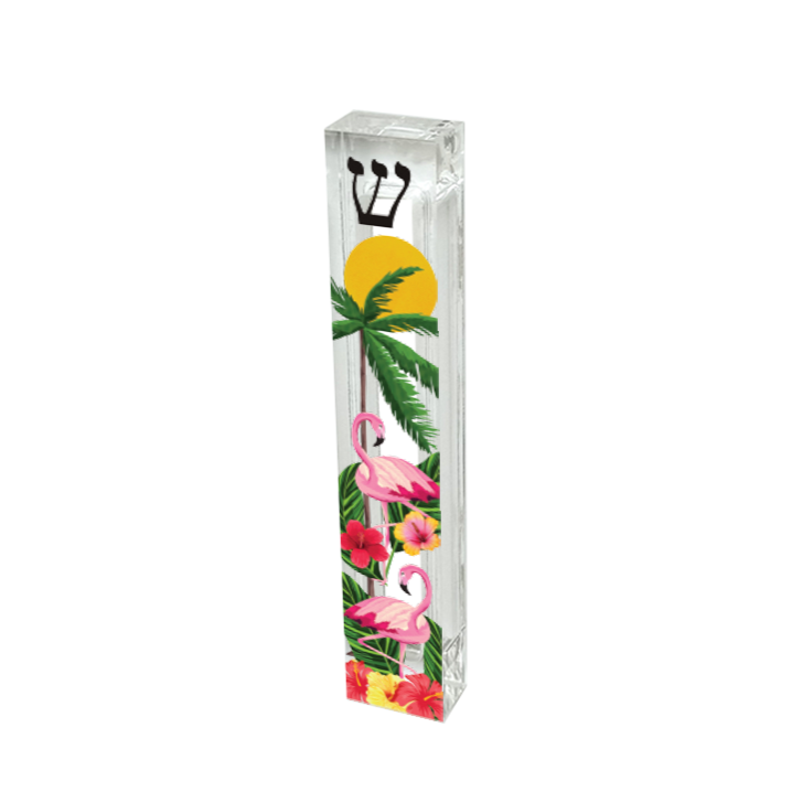 Flamingo Mezuzah - Tropical Theme Mezuzah