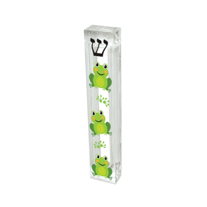 Frog Mezuzah - Acrylic Mezuzah - with or without name