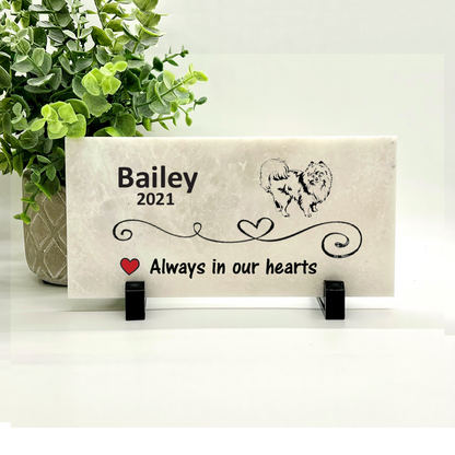 Pomeranian Memorial Stone - Pet loss gift - Forever Loved and Missed