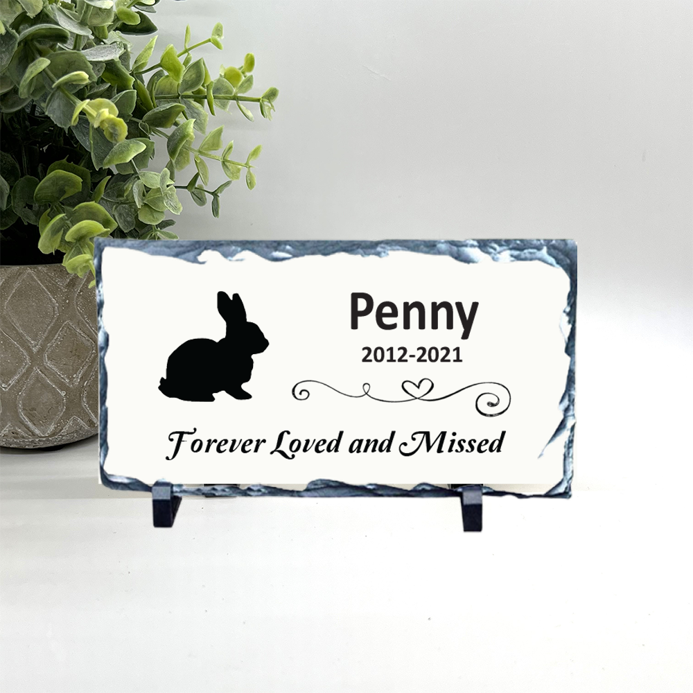 Rabbit / Bunny Memorial Stone - Forever loved and missed