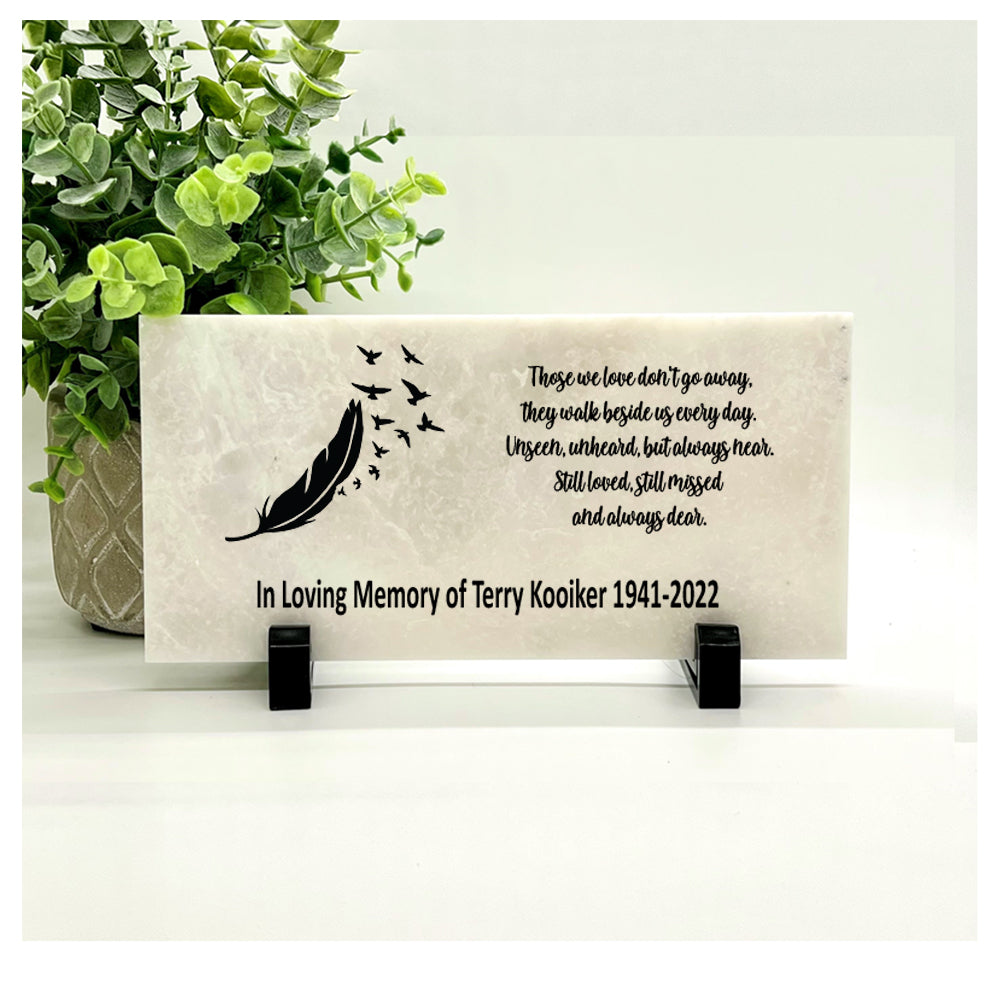 Memorial Stone - Sympathy Gift  Bereavement Gift  Funeral Gift - Feather Memorial -In Memory of -Custom Memorial Gift - Feather with birds