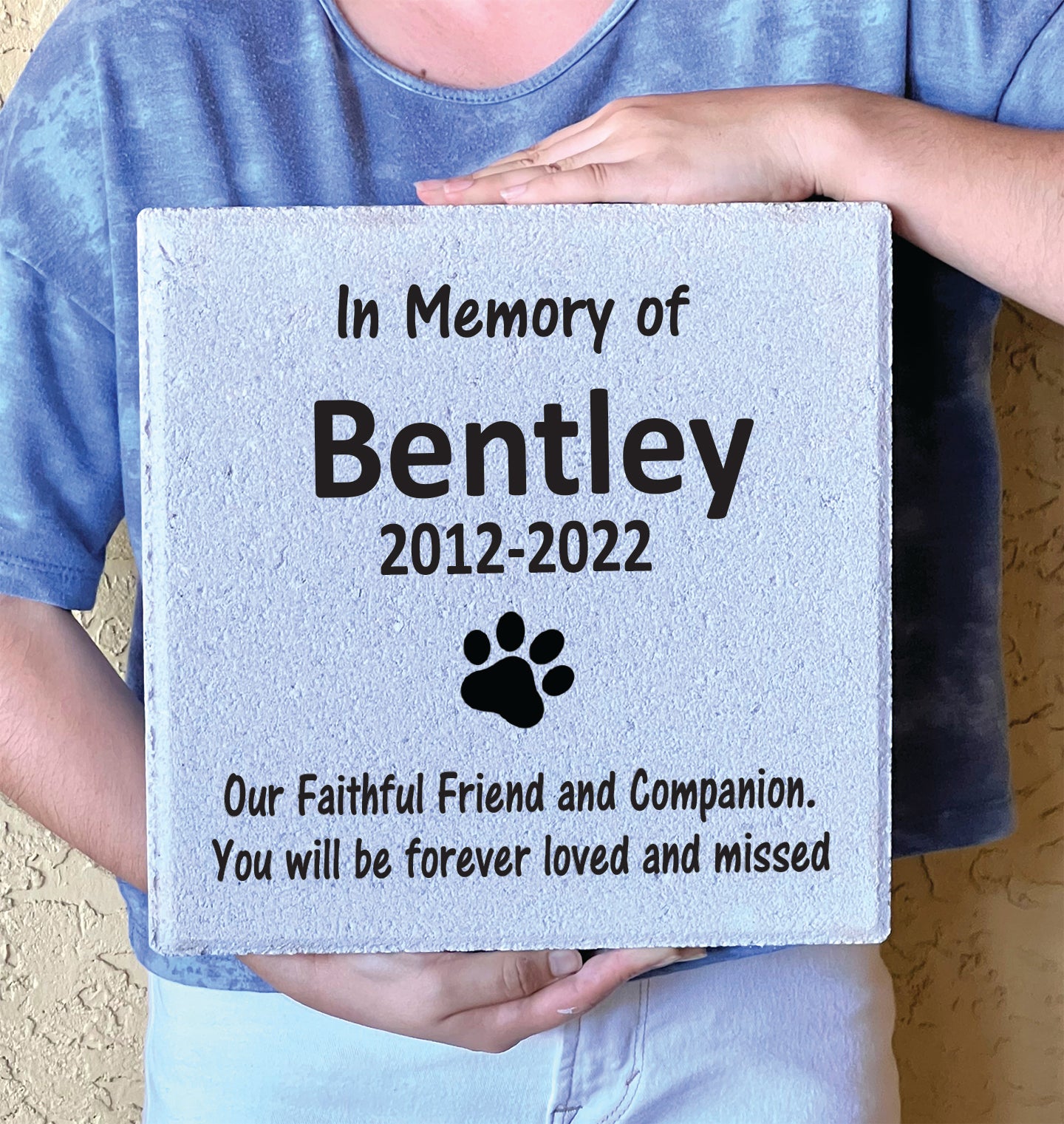 Dog Memorial Stone- 12" x 12" - Personalized Dog Memorial - Dog Memorial Gift