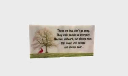 Memorial Stone - Sympathy gift -  Loss of loved one memorial - Condolence gift -Cardinal Memorial- Choice of Marble, Concrete or Slate Stone