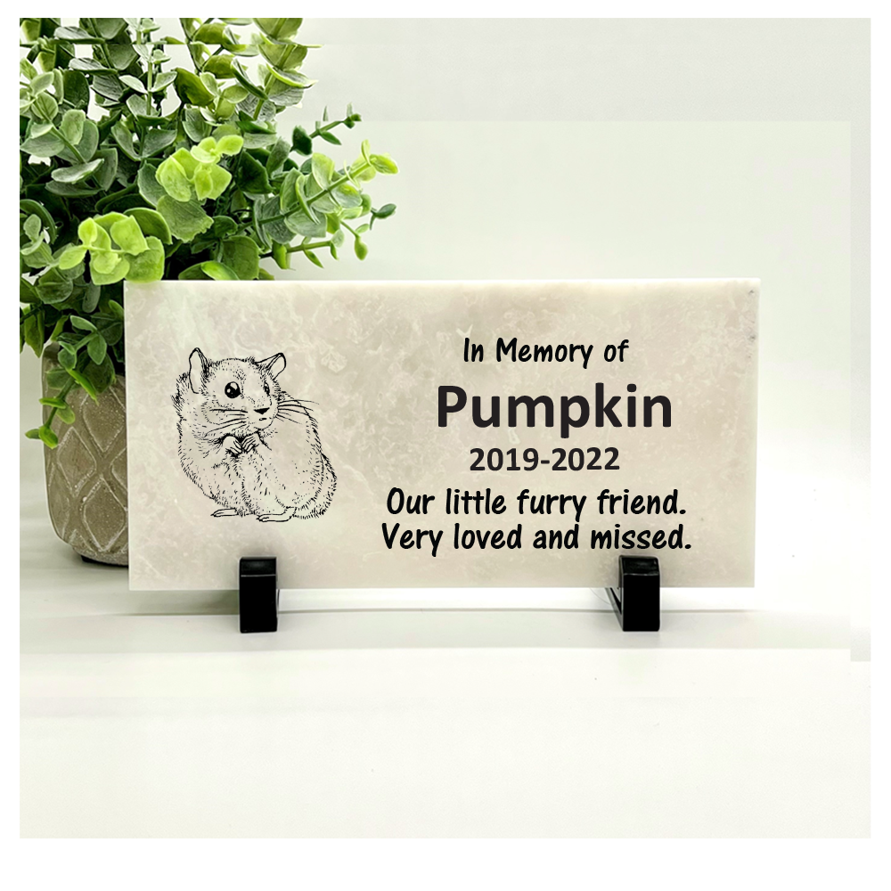 Hamster / Gerbil Memorial Stone - Personalized Pet Keepsake - Choice of Stone