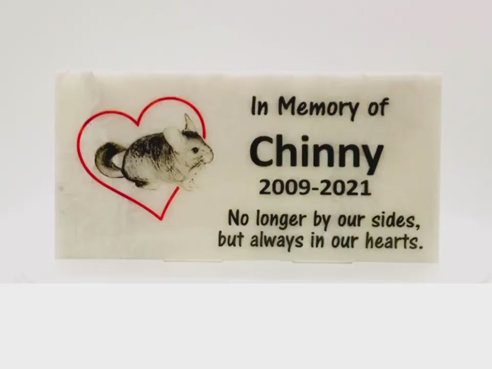 Chinchilla Memorial Stone- Personalized Pet Keepsake- Pet Loss Gifts - Pet Memorial Stone - Chinchilla Sympathy Gift - Pet Memorial Gift