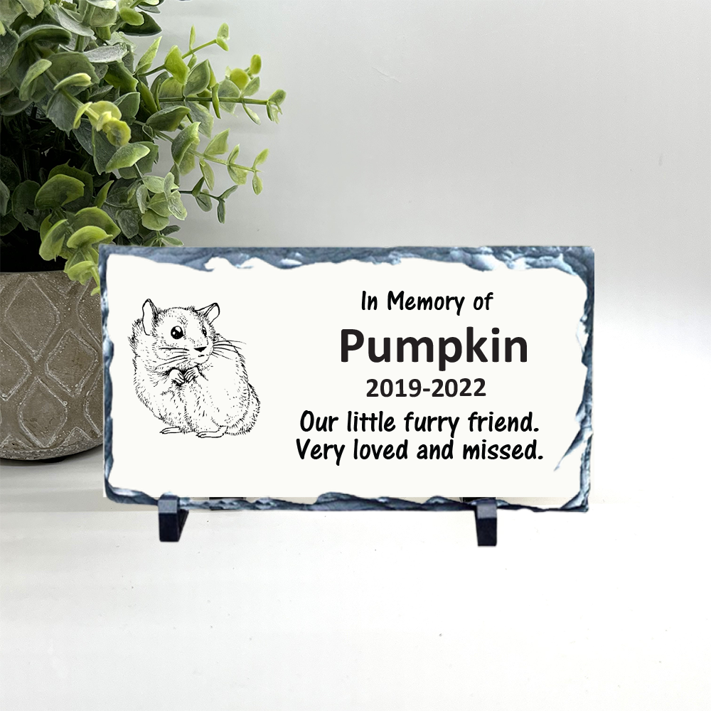 Hamster / Gerbil Memorial Stone - Personalized Pet Keepsake - Choice of Stone