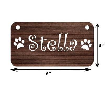 3" x 6" Dog crate name sign - Aluminum Sign for pets' crate, kennel, cage - Personalized for your pet -background, font & wording choice