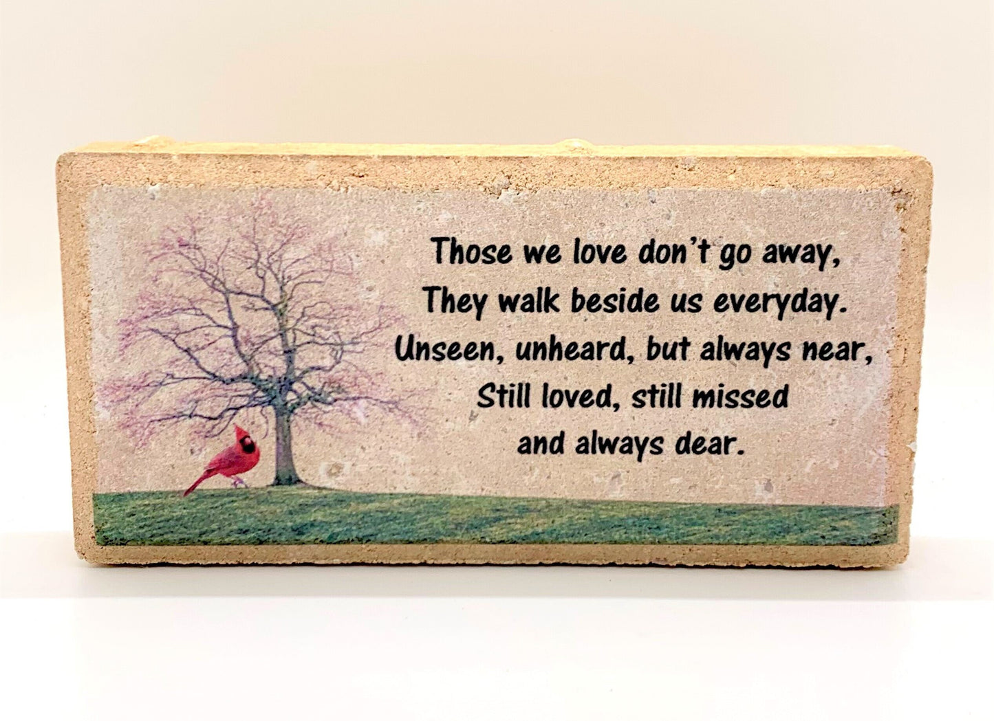 Memorial Stone - Sympathy gift -  Loss of loved one memorial - Condolence gift -Cardinal Memorial- Choice of Marble, Concrete or Slate Stone