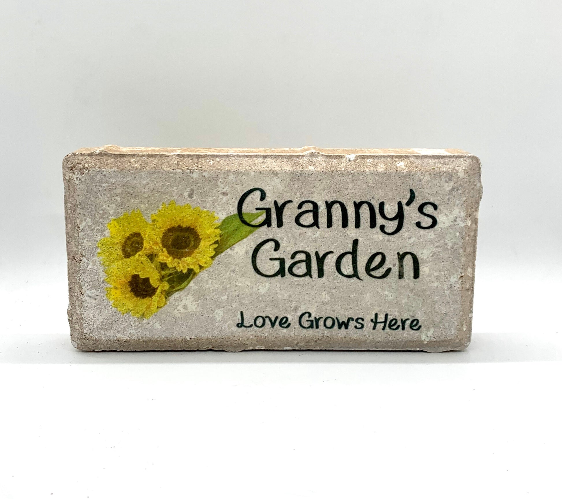 Sunflower Personalized Garden Stone...Love Grows Here - Custom Concrete Stone - Sunflower garden stone - Garden Decor - Custom Stone