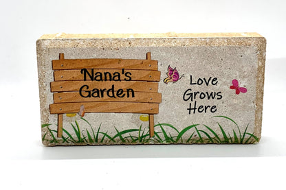 Personalized Garden Stone...Love Grows Here - Custom garden stone - Grandma's Garden - Gift for Grandma - Personalized Gift