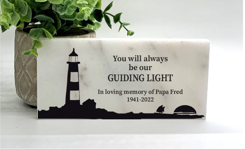 Memorial Stone -Lighthouse Memorial - Sympathy Gift  Bereavement Gift  Funeral Gift - Condolence Gift - Custom Memorial Gift- Guiding Light