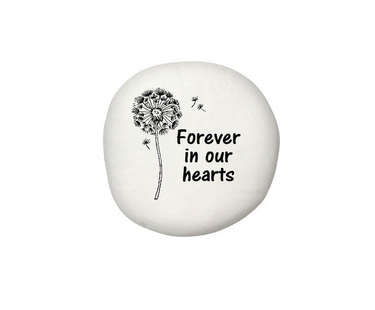 Memorial Stone with Dandelion - Pocket Stone - Memorial Gift - Sympathy Gift - Personalized Stone - Grief GIft -- Bereavement - Keepsake