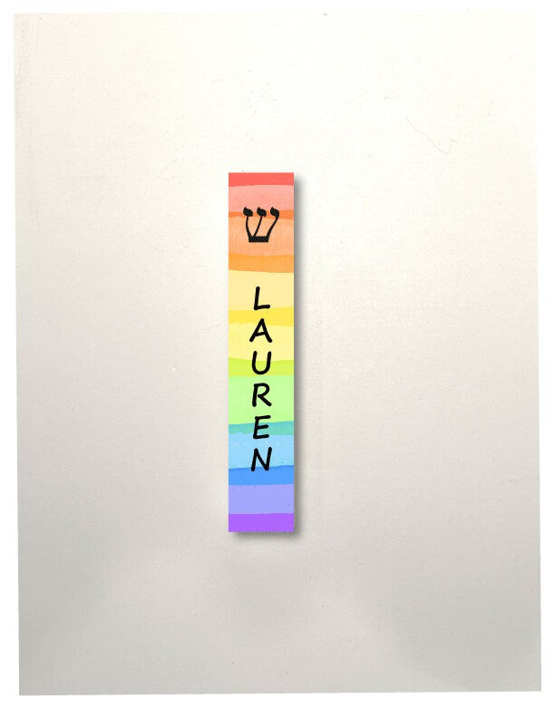 Rainbow Stripes Mezuzah - Can be personalized - Acrylic Mezuzah
