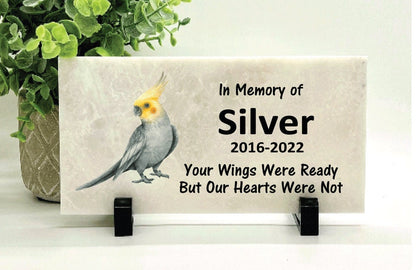 Cockatiel Memorial Stone - Personalized Pet Memorial Gift