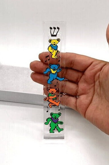 Mezuzah - Dancing Bears Mezuzah - Acrylic Mezuzah - Colorful Mezuzah - New Home Gift - Custom Mezuzah