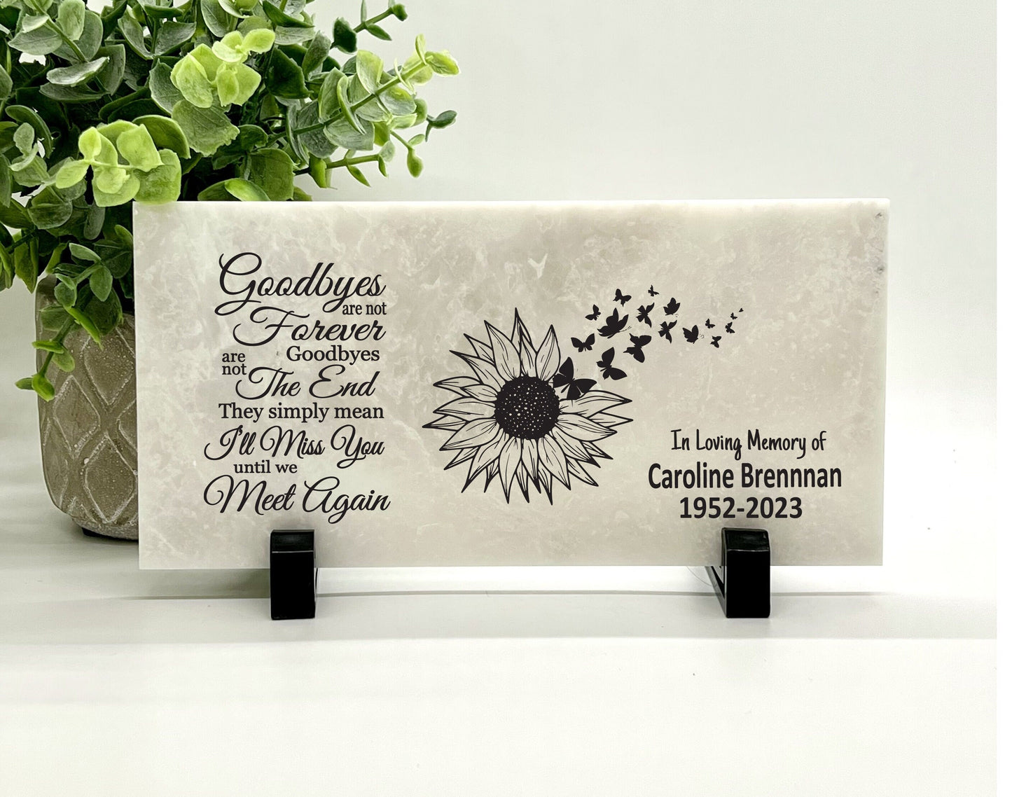 Memorial Stone - Sympathy Gift  Bereavement Gift  Funeral Gift - Sunflower Memorial - Memorial Gift - Condolence Gift - Custom Memorial