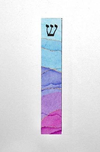 Personalized Mezuzah - With/without name - Watercolor look Acrylic Mezuzah - Modern Mezuzah - Judaica Gift - New Baby Gift - New Home Gift