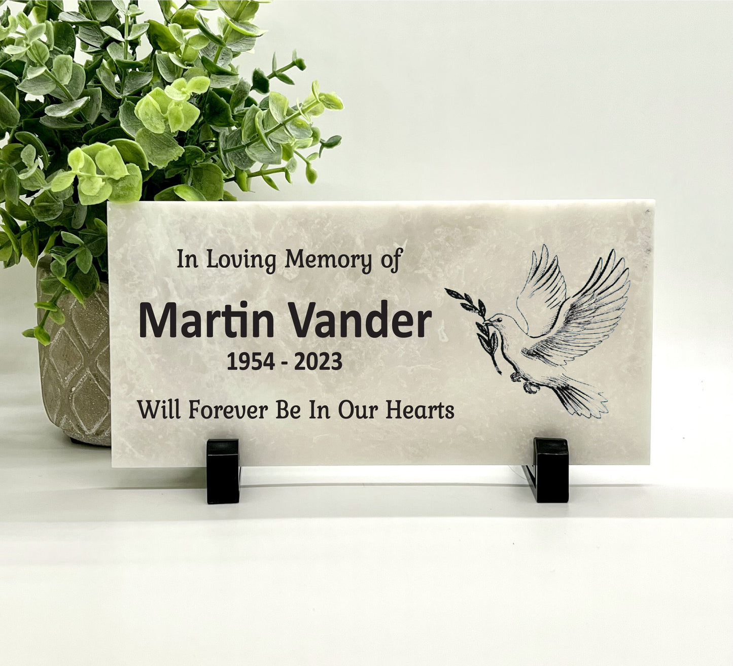 Memorial Stone - Sympathy Gift Bereavement Gift Funeral Gift - Dove Memorial - Condolence Gift - Custom Memorial Gift - Dove Olive Branch