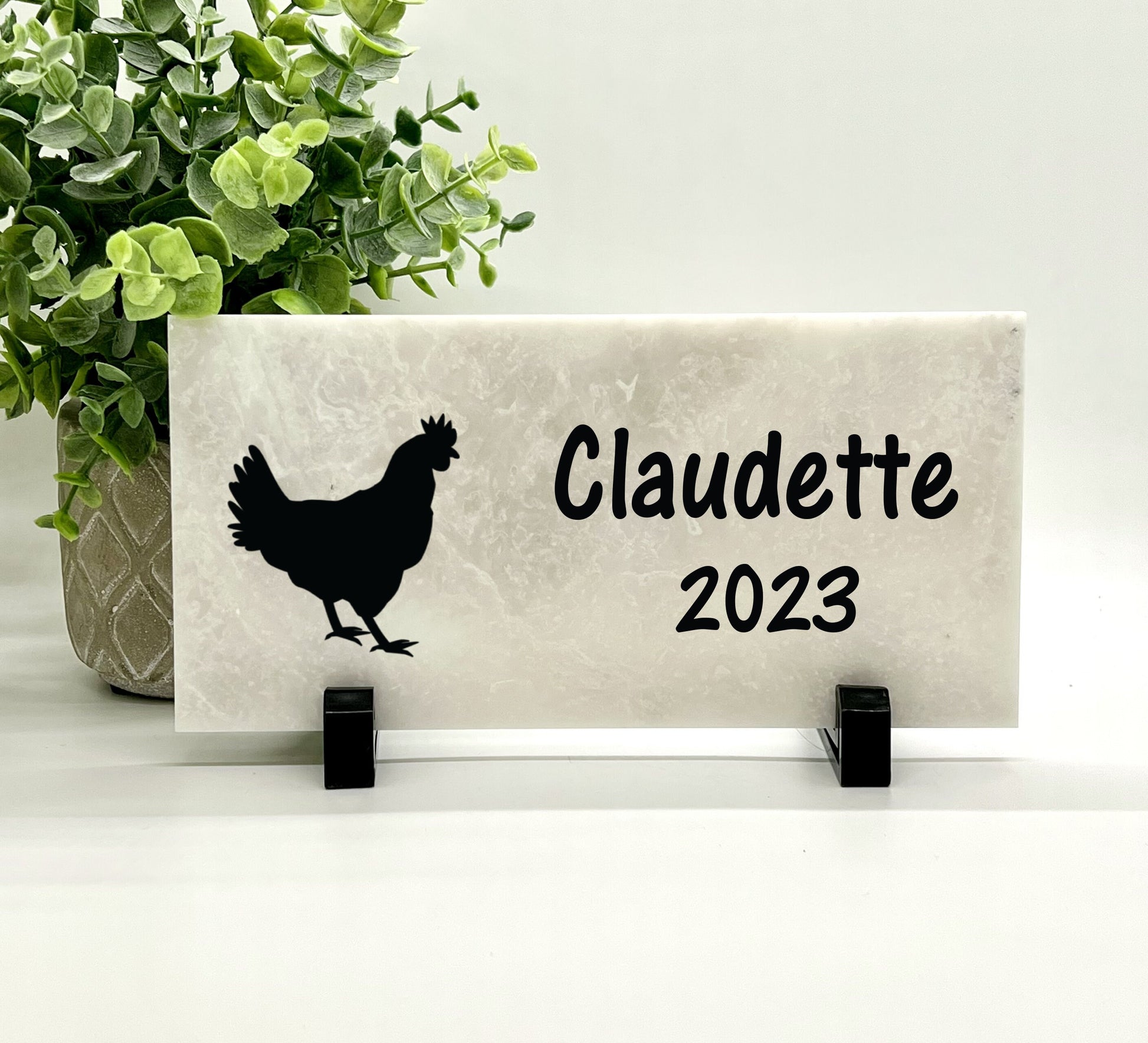 Chicken Memorial Stone - Personalized Pet Memorial Gift - Pet Loss Gifts - Chicken Sympathy Gift - Burial Marker - Chicken Memorial Gift