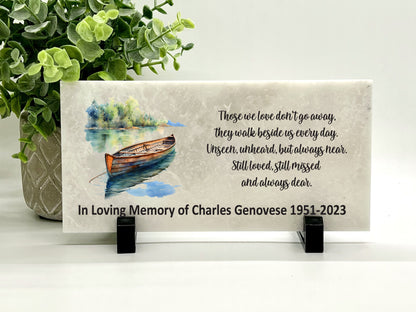 Memorial Stone - Sympathy Gift Bereavement Gift Funeral Gift - Canoe- Condolence Gift - Custom Memorial Gift - Personalized - Loss of Father