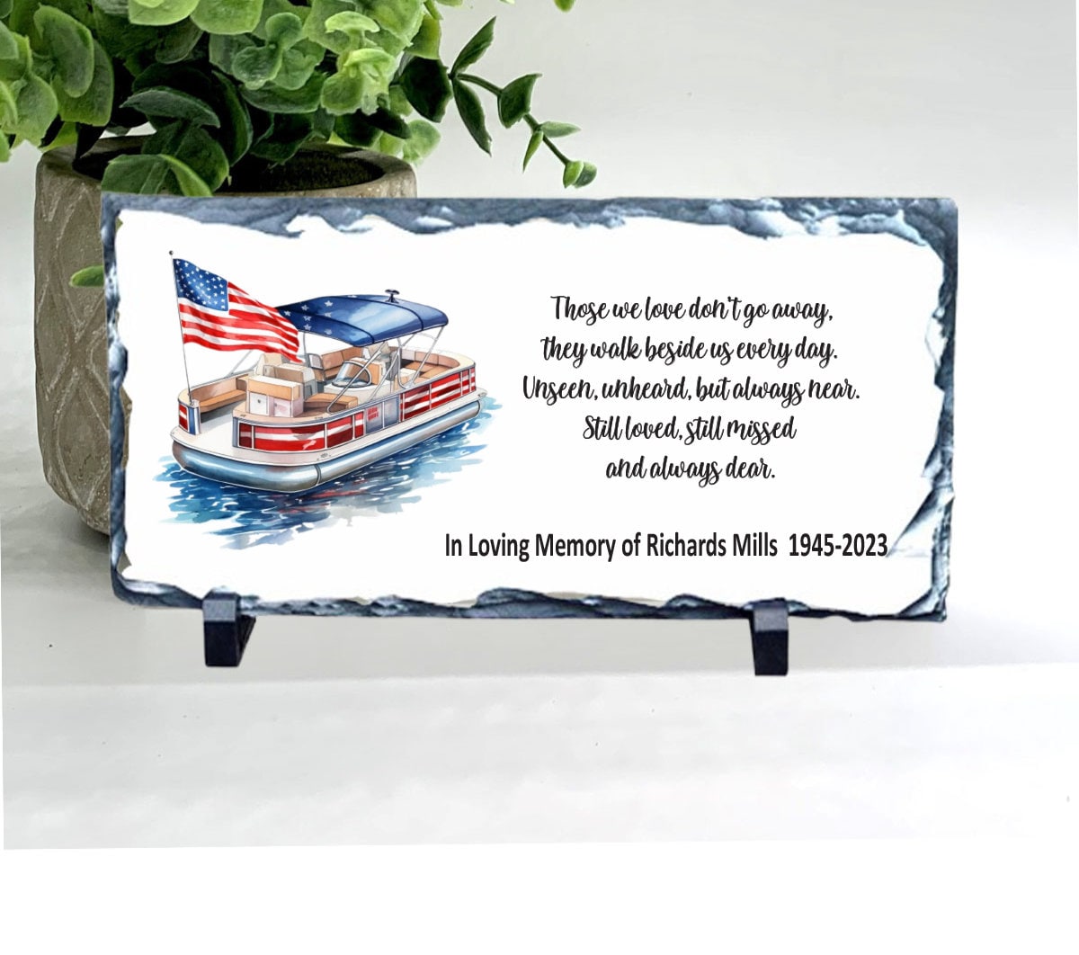 Memorial Stone - Sympathy Gift - Bereavement Gift - Funeral Gift - Pontoon Boat- Condolence Gift - Custom Memorial Gift - Loss of Father