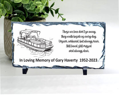 Pontoon Boat Memorial Stone - Sympathy Gift - Bereavement Gift - Funeral Gift - Condolence Gift - Custom Memorial Gift - Loss of Father