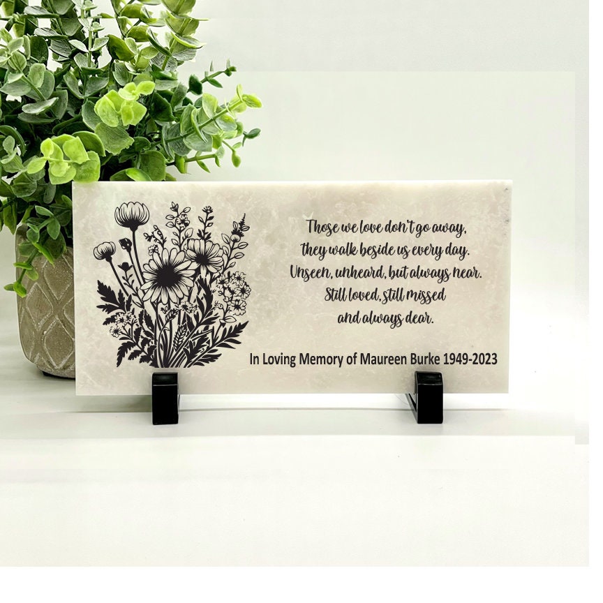 Memorial Stone - Sympathy Gift Bereavement Gift Funeral Gift -Wildflowers Memorial - Condolence Gift - Custom Memorial Gift
