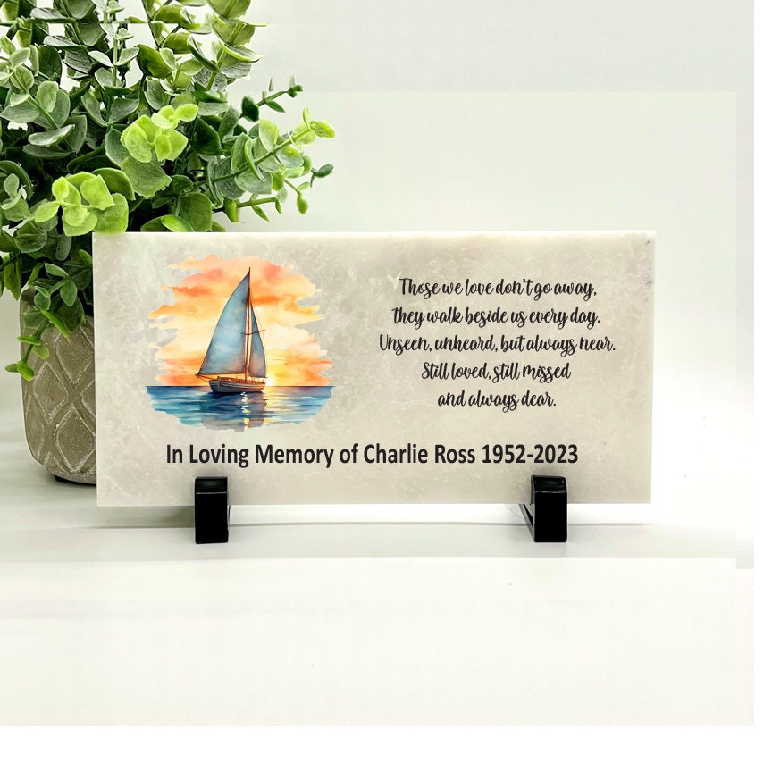 Sailboat Memorial Stone - Sympathy Gift Bereavement Gift Funeral Gift - Memorial - Condolence Gift - Memorial Gift - Sailboat Memorial