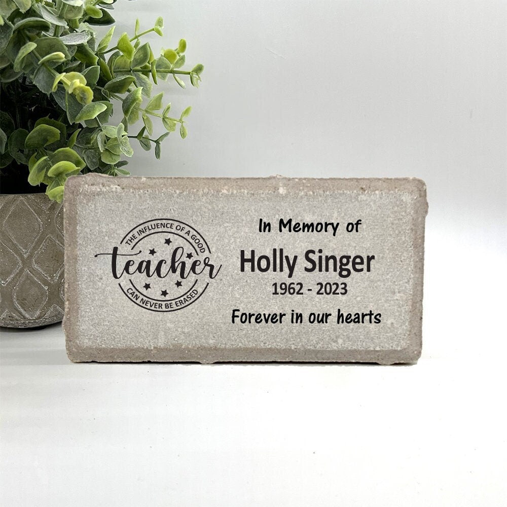 Personalized Teacher Memorial Gift with a variety of indoor and outdoor stone choices at www.florida-funshine.com. Our Personalized Family And Friends Memorial Stones serve as heartfelt sympathy gifts for those grieving the loss of a loved one, ensuring a lasting tribute cherished for years. Enjoy free personalization, quick shipping in 1-2 business days, and quality crafted memorials made in the USA.