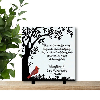 Cardinal Memorial Gift Plaque - Those we love don't go away...
