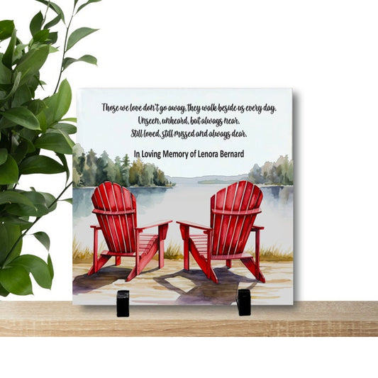 Memorial Gift - Sympathy Gift - Bereavement Gift - Funeral Gift - Adirondack chairs at lake - Condolence Gift - Custom Memorial Gift