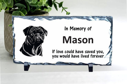 Pug Memorial Stone- Personalized Pet Loss Gift - Dog Memorial Stone - Pet Memorial Gift - Pet Memorial Stone - Indoor/Outoor Stone Choices