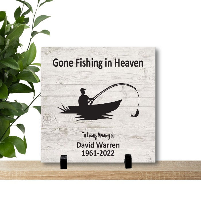 Fisherman Memorial - Memorial Keepsake - Sympathy Gift - Condolence Gift - Custom Memorial Gift - Fisherman Memorial - Background choice