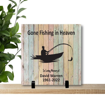 Fisherman Memorial - Memorial Keepsake - Sympathy Gift - Condolence Gift - Custom Memorial Gift - Fisherman Memorial - Background choice