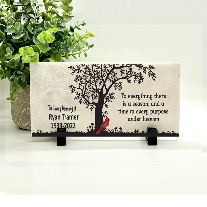 Memorial Stone - Sympathy Gift Bereavement Gift Funeral Gift - Cardinal Memorial - Condolence Gift - Custom Memorial Gift - Tree Cardinal