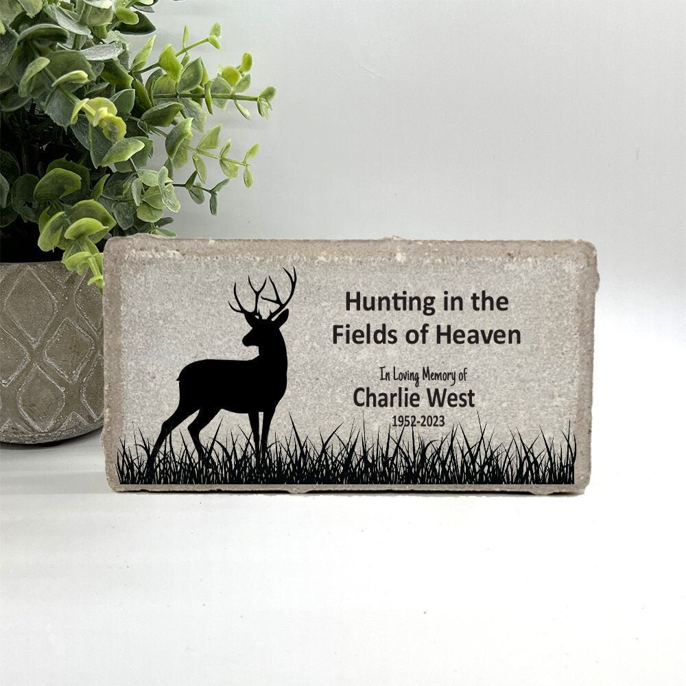 Personalized Hunter Memorial Gift with a variety of indoor and outdoor stone choices at www.florida-funshine.com. Our Personalized Family And Friends Memorial Stones serve as heartfelt sympathy gifts for those grieving the loss of a loved one, ensuring a lasting tribute cherished for years. Enjoy free personalization, quick shipping in 1-2 business days, and quality crafted memorials made in the USA.