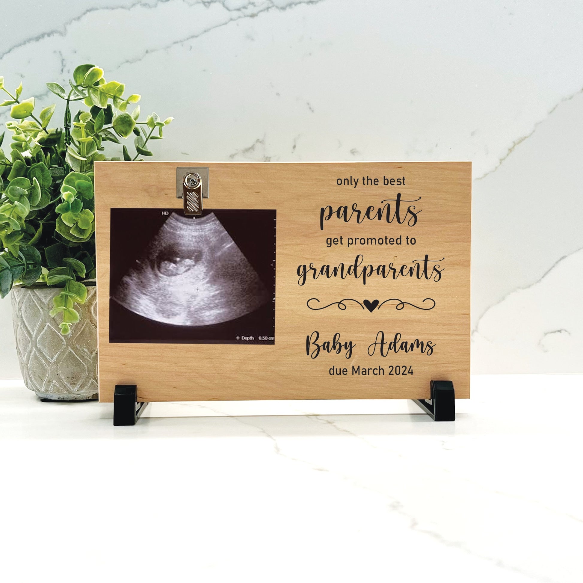 Pregnancy Reveal Gift To Parents - only the best parents get promoted to grandparents - New Grandparents Gift - Baby Sonogram Photo Frame