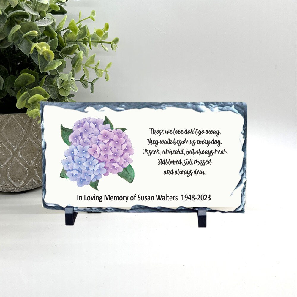 Memorial Stone - Sympathy Gift Bereavement Gift Funeral Gift - Hydrangea Memorial - Condolence Gift - Custom Memorial Gift - Flower Memorial