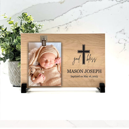 Personalized Baptism Gift, Baptism Frame, Baptism Gift, Gift Ideas for Baptism, Godson gift, Custom Wood Baptism Frame - background choice