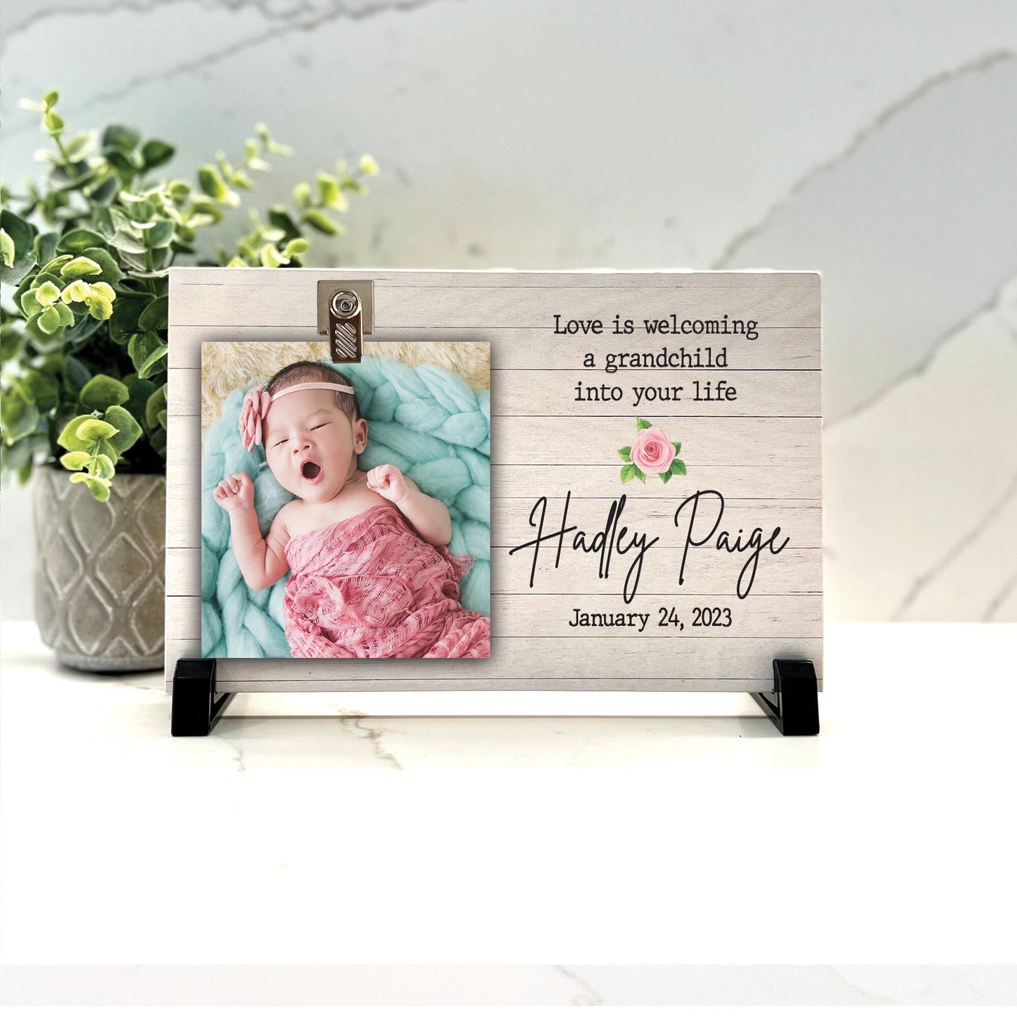 New Grandparents gift, Grandparents Frame, Personalized Gift for new grandparents, Personalized Wood Frame with baby's name and birth date