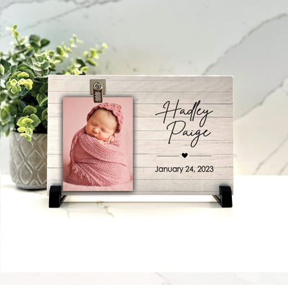 Custom baby frame personalized with name and birth date, Personalized Baby Gift, Gift Ideas for baby, New Mom gift, new baby gift