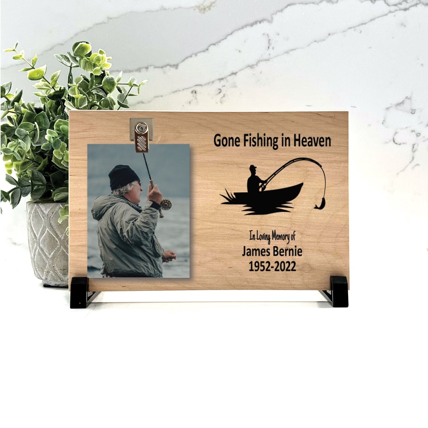 Fisherman Memorial Gift, Gone fishing in Heaven memorial frame, Bereavement Gift Sympathy Gift, In Loving Memory, Remembrance Memorial Frame