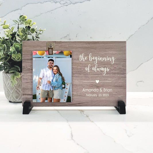 Customize your cherished moments with our Engagement Personalized Picture Frame available at www.florida-funshine.com. Create a heartfelt gift for family and friends with free personalization, quick shipping in 1-2 business days, and quality crafted picture frames, portraits, and plaques made in the USA."