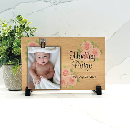 Baby Girl Frame, Personalized Baby Gift, Gift Ideas for baby girl, Personalized Frames, Custom Wood Baby Frame, with name and birth date