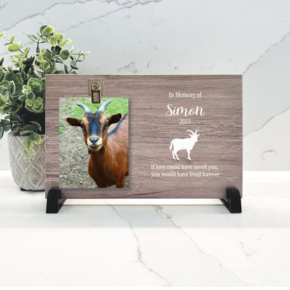 Goat Memorial Gift, Goat Memorial Frame, Goat Photo Memorial, Goat Loss Gift, Goat Keepsake, Goat Remembrance Gift, Wood Memorial Frame