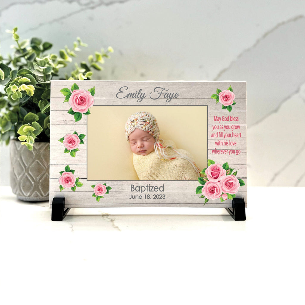 Customize your cherished moments with our Baptism Personalized Picture Frame available at www.florida-funshine.com. Create a heartfelt gift for family and friends with free personalization, quick shipping in 1-2 business days, and quality crafted picture frames, portraits, and plaques made in the USA.