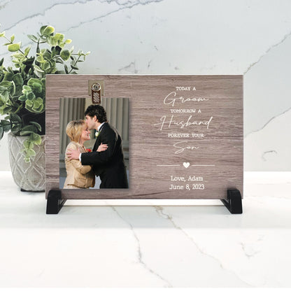 Today a groom Tomorrow a husband Forever your son - gift frame for Mother of the Groom - Groom gift to mother - Background Choice