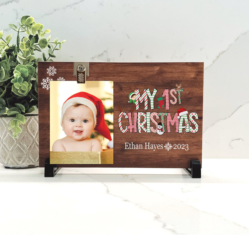 Customize your cherished moments with our First Christmas Personalized Picture Frame available at www.florida-funshine.com. Create a heartfelt gift for family and friends with free personalization, quick shipping in 1-2 business days, and quality crafted picture frames, portraits, and plaques made in the USA.